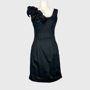 Kirribilla Womens Black Sleeveless Cocktail Dress Ruffled Shoulder size 4